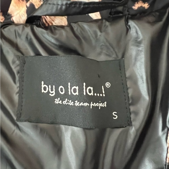 By Ola La Leopard Puffer Coat Hooded Cropped Small - Picture 10 of 16